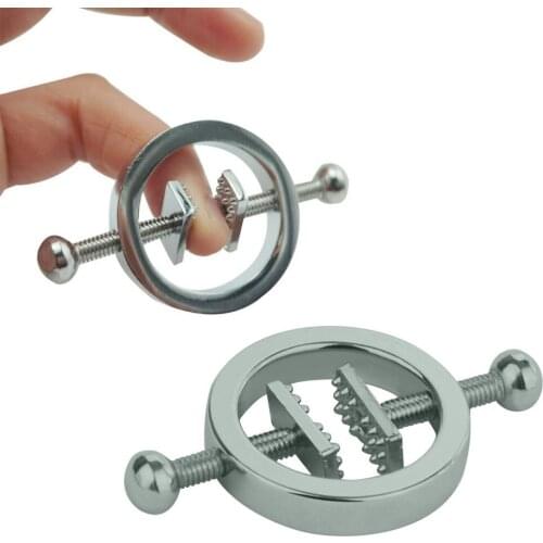 Stainless Steel Nipple Clamps Adult Games Round Adjustable Corrective Breast Clip Stimulator Slave Restraint Sex Toys For Couple