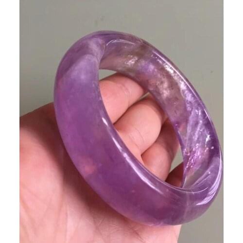 Natural Lavender Amethyst Crystal Woman Bangle AAAA Inner Diameter 60.5mm