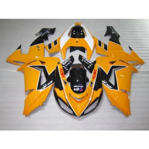ABS plastic Fairing kit for Kawasaki ZX10R 2006 2007 orange black aftermarket NINJA ZX 10R 06 07 fairings set YH32