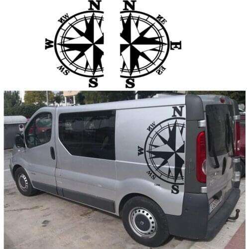 FD207 Lage Size Compass Car Sticker Self-Adhesive Removable Stickers For Car Trunk Decal Scratch Cover Decals Auto Decoration