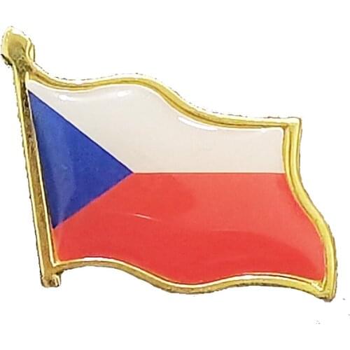 Czech Flag Brooches Electroplated Gold Enamel Pin Badge Backpack/Collar/Hat Decoration