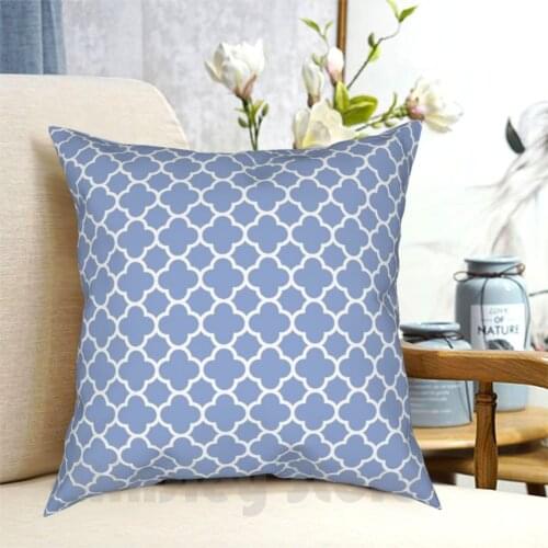 Serenity Blue Trendy Color Quatrefoil Pattern Pillow Case Printed Home Soft DIY Pillow cover Blue Blue Quatrefoil Serenity
