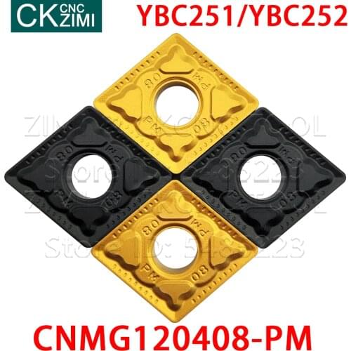 CNMG120408-PM YBC251 CNMG120408-PM YBC252 carbide inserts External Turning tool CNC cutting metal processing tool CNMG for steel