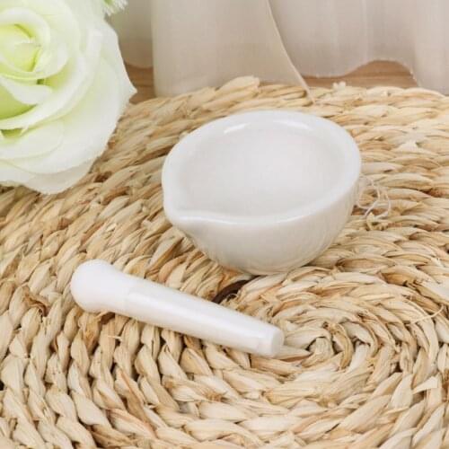 Porcelain Mortar and Pestle Spice Herb Grinder Mixing Grinding Bowl Crusher Set