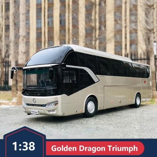 Original 1:38 Xiamen Golden Passenger Car King Long Kaige Bus and Bus Alloy Car Model Car Model Collection