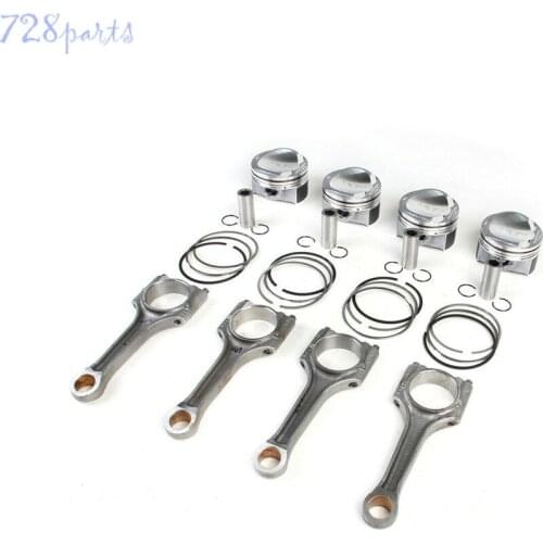 Piston&Ring Assembly&Connecting Rods Kit Fit For VW Passat CC Audi A3 A5 A4 A8 1.8T CABA CABB BZB BYT CGYA