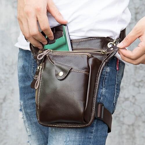 Leather Motorcycle Drop Leg Bag Moto Bike Hip Fanny Pack Biker Thigh Backpack Waterproof Waist Bags Accessories For Vespa Gts