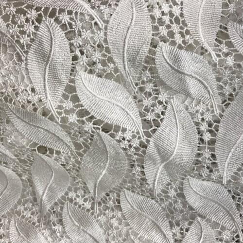 Crochet Leaf African Lace Fabric 2018 High Quality Lace Polyester Guipure Lace Fabric For Woman Dress, Cloth Design