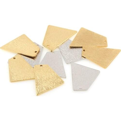 Brass Geometry Pendants Gold Trapezoid Charms For Jewelry Making Accessories Wholesale
