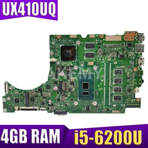 Akemy laptop Motherboard For ASUS UX310UVK UX310UQ UX310UQK RX310U RX410U UX410UV UX410UQ UX410UQK Mainboard i5-6200U 4GB RAM