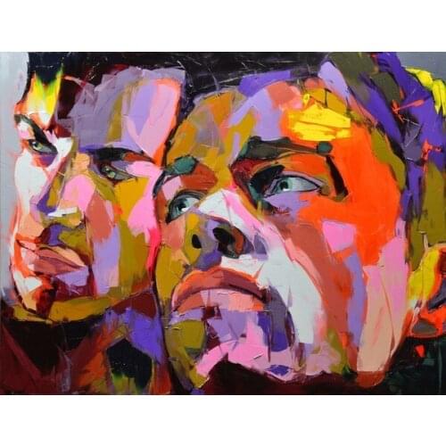 Handmade Men Figure Colorful Picture Modern Abstract Wall Art Home Decor High Quality Oil Paintings Fashion Portrait Art