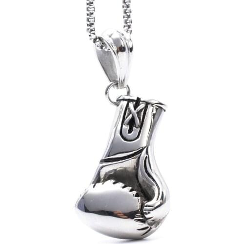 Super sporty personality boxing gloves Mens titanium steel jewelry pendant