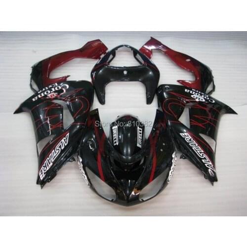 Motorcycle Fairing kit for KAWASAKI Ninja ZX10R 2006 2007 ZX10R 06 07 COOL red gloss black ABS Fairings set+7 gifts SK70