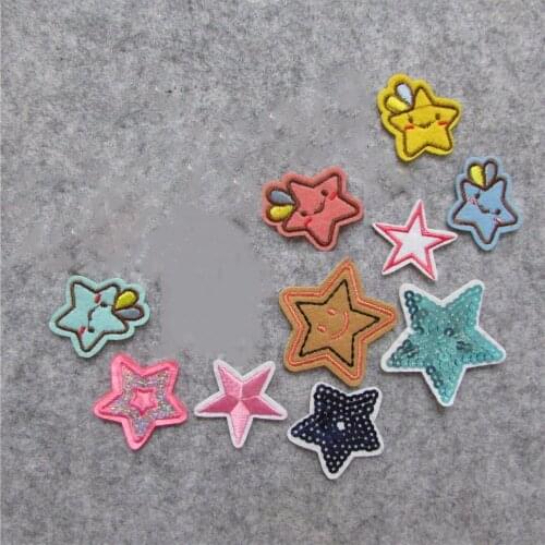 Five-pointed star Patches For Clothing Iron On Embroidered Appliques DIY Apparel Accessories Patches For Clothing Fabric Badges