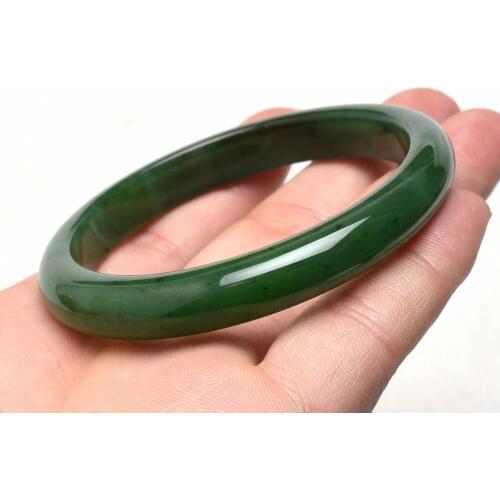 Natural Emerald Green Jadeite Jade Bangle Bracelet Handmade inner diamete 56--61mm