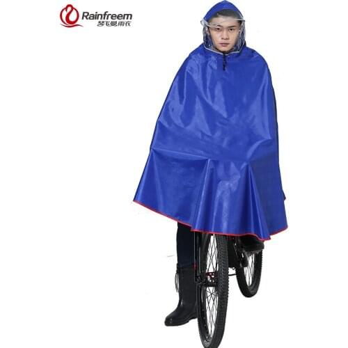 Rainfreem Impermeable Raincoat Women/Men Thick Bicycle Rain Poncho Plaid Oxford/Knitting Jacquard Women Waterproof Rain Gear