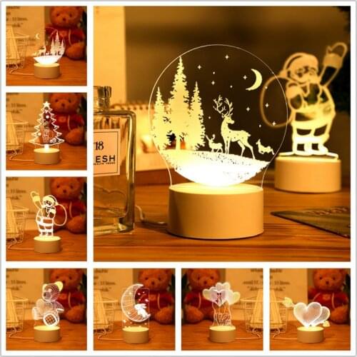 Night Lights Childrens Valentines Day Gift Table Lamp Christmas Wedding Bedroom Night Lamp Room Decor Girl Boy Birthday Gifts