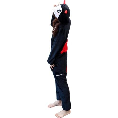 2020 Adults Animal Pajamas Cartoon Sleepwear Demon Pajamas Sets Anime Kigurumi Women Men Warm Flannel Hooded