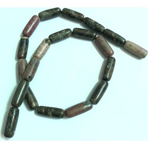 Wholesale 1string Natural Rhodonite Gem stone Beads 7.5x20mm Barrel Tube Beads For Jewelry making 15.5"