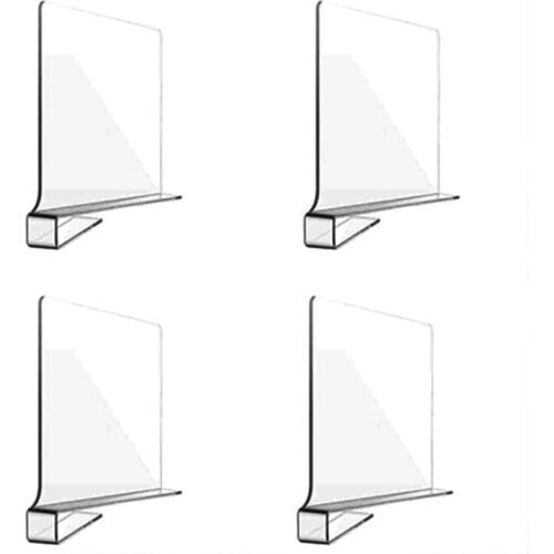 4 PCS Shelf Dividers,Perfect for Closets Kitchen Bedroom Cabinets Shelving Separators to Organize Clothes, Books