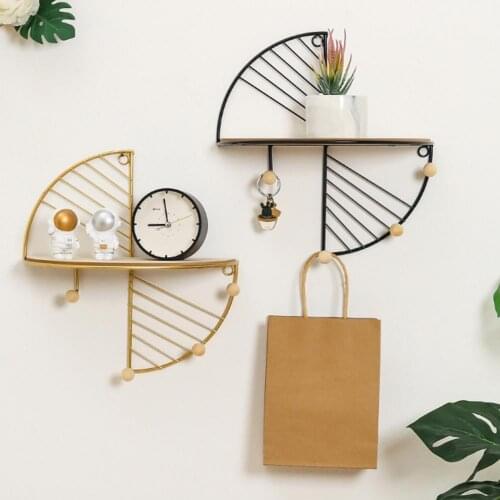 Storage Rack Decorative Wall-mounted Metal Durable Elegant Display Shelf for Living Room Hanging Decorations Crafts Home Decor