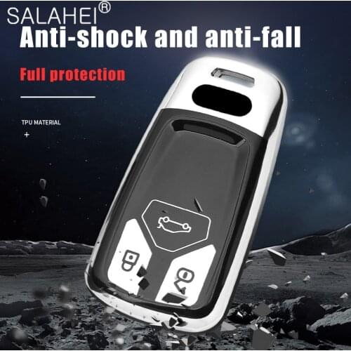 TPU Car Key Case Protective Cover For Audi A4 Allroad A6 A5 Q7 S4 S5 A4 B9 Q5 Q7 A4L 4m TT TTS RS 8S 2016 2017 2018 Keychain