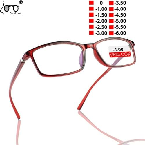 VANLOOK Finished Myopia Glasses Women Men Frame Eyewear Diopters Transparent Optical Eyeglasses Fashion Spectacles -1-1.5 -6.00