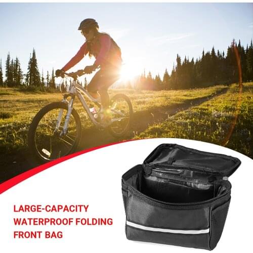 Cycling Bicycle Front Bag MTB Bike Phone Holder Handlebar Bag Basket Waterproof Wear-resistant Bag With Strip Bike Accessories