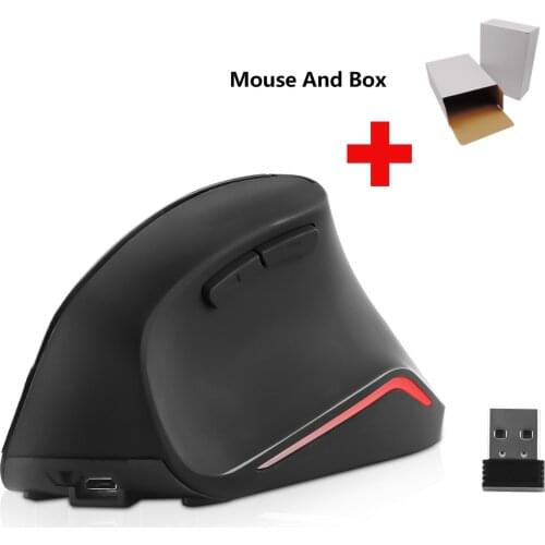 Wireless 2.4G Vertical Mouse Rechargeable Ergonomic Gaming Computer Mause 1600 DPI Optical Mice With Box Mouse Pad For PC Laptop