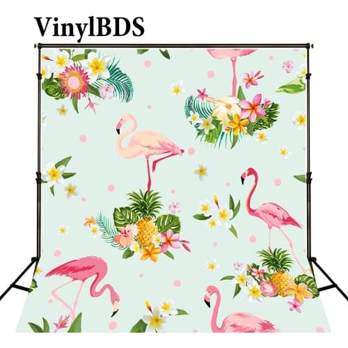 VinylBDS Backdrops Naturism Children Photos Pink Flamingo Background Newborn Backdrop Cartoon Tapestry for Photo Studio