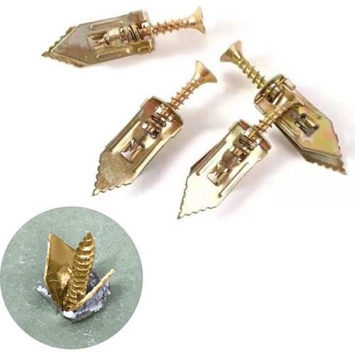 10Pcs/Lot Screws Manganese Steel Home Self Drilling Drywall Anchor Kit Toggle Gypsum Board Expansion Nails Hollow Wall Expansion