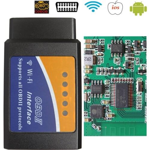 ELM327 WIFI V1.5 OBDII Car Diagnostic Scanner Chip PIC18F25K80 Best Elm-327 WI-FI Mini ELM 327 V 1.5 OBD II iOS Diagnostic Tool