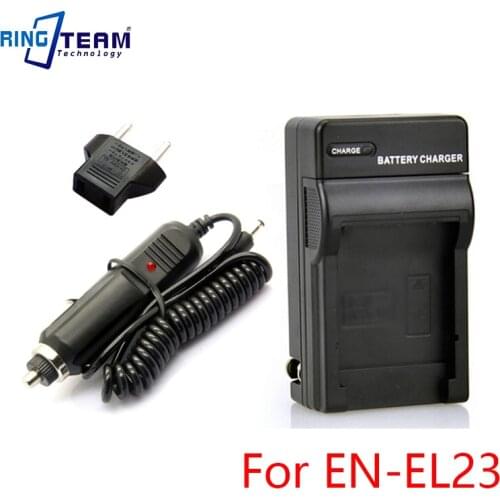 MH67 MH-67 Charger & DC Car Adapter (2-In-1) Fits EL23 ENEL23 EN-EL23 Battery for Nikon COOLPIX P600 P610 P900 S810c Cameras
