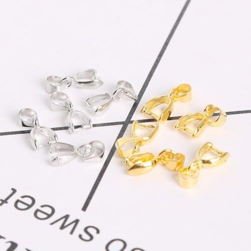 12Pcs/lot 6x16mm/7x20mm Buckle Pendants Clasps Hook Clip Bail Connectors Copper Charm Bail Beads Supplies For Jewelry Making DIY