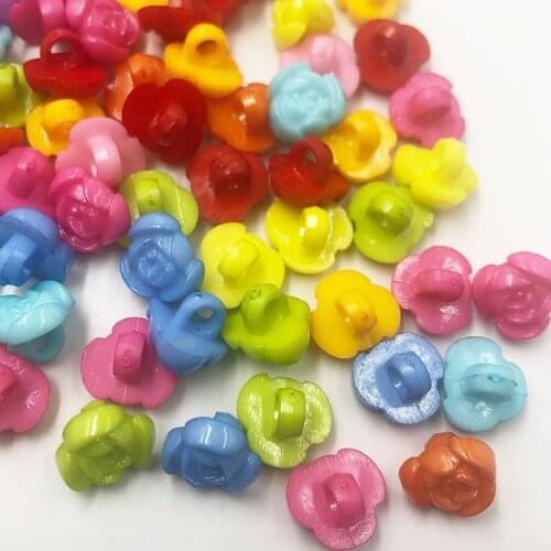 100pcs Mixed Flower Resin Sewing Shank Buttons 10mm Knopf Button PT40
