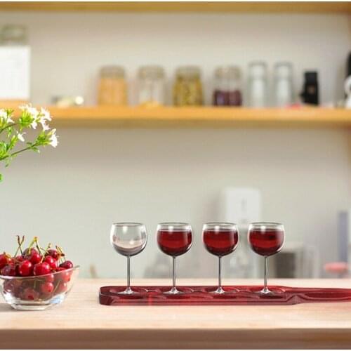13MC 4/8 Holes Glass Serving Tray Epoxy Resin Mold Wine Glass Holder Beer Paddle Serving Board Silicone Mould DIY Crafts Tool