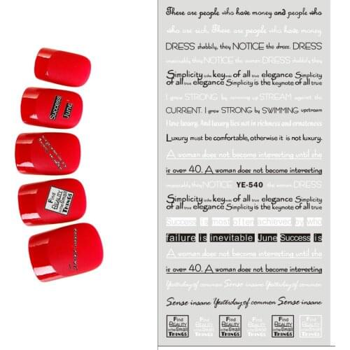 1X Super Large Nail Art Transfers Stickers Nail Decals BLACK FLOWER LOVE LETTER ALPHABET ROSE PATTERN LACE YE540-542