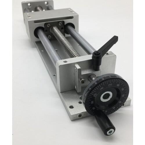 200MM 8" Stroke Manual Hand Wheel Linear Module Sliding Table Slide Linear Stage SFU1605 Ball Screw C7 Displacement Platform