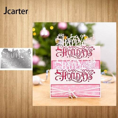 2021 New Design Metal Cutting Dies Happy Holiday Craft for Scrapbooking Handmade Knife Mould Blade Punch Stencils Dies Cut Model