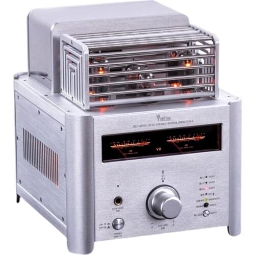 2021 NEW YAQIN MS-6P14 Bluetooth 5.0 tube amplifier 12AX7 12AU7 6n14n CSR8675 HiFi desktop audio aptX HD with remote control