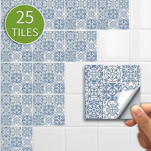 25/50/100 Pcs Tiles Mosaic Pattern Wall Sticker 10x10cm Kitchen Wall Decoration Wall Decal Sticker Waterproof Wallpaper Stickers