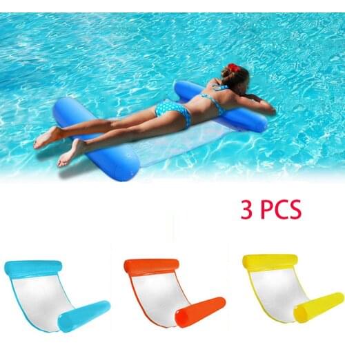 3 PCS Floating Water Hammock Float Lounger Floating Toys Inflatable Floating Bed Chair Swimming Pool Foldable Inflatable Hammock