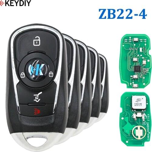 5PCS, KEYDIY ZB Series Universal Smart Key ZB22-4 for KD-X2 Car Key Remote Replacement Fit More than 2000 Models