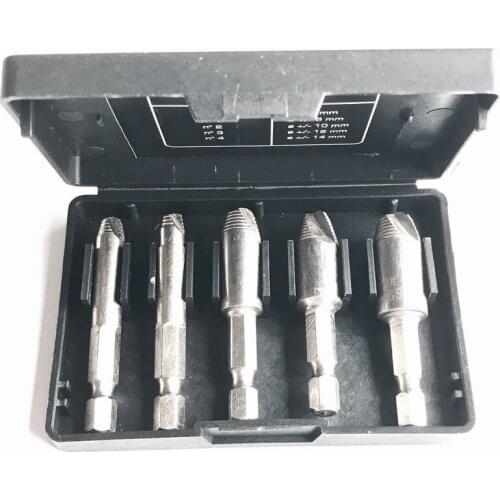 New arrival cheap&good quality OEM New 5Pcs damaged Screw Stud Bolt Extractor Remover Set Easy Out drill Tool Kit 1/4 Hex shank