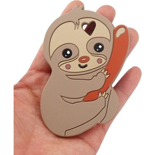Chenkai 5PCS Silicone Sloths Teether Baby Teething Nursing Teether BPA Free For DIY Infant Chewable Silicone Pacifier Accessory