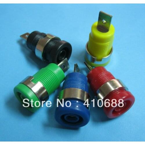 500 Pcs Binding Post Banana Jack for 4mm Safety protection Plug 5 color Insert Red & Black & Blue & Green & Yellow Hot Sale