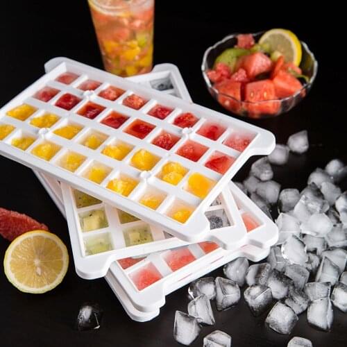 64/128 Grids Ice Cube Tray Maker with Box Chocolate Jelly Fruit Cake DIY Mould Ice Cube Mold Large Popsicle Molds Kitchen Tools