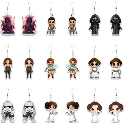 Acrylic Hook Drop Earrings Star Unusual Earrings Wars Long Earrings