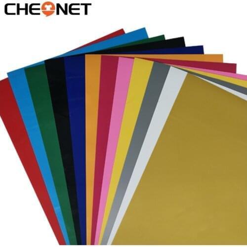 Free Shipping 12 Sheets/Colors A4 sample PVC Heat Transfer Vinyl Iron on Vinyl Heat Press Machine Cutting Plotter HTV T-Shirt
