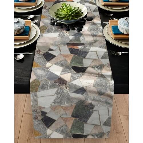 Runner cover table Living Room Kitchen grey marble geometric patterned micro fabric cover runner pattern Free Shipping